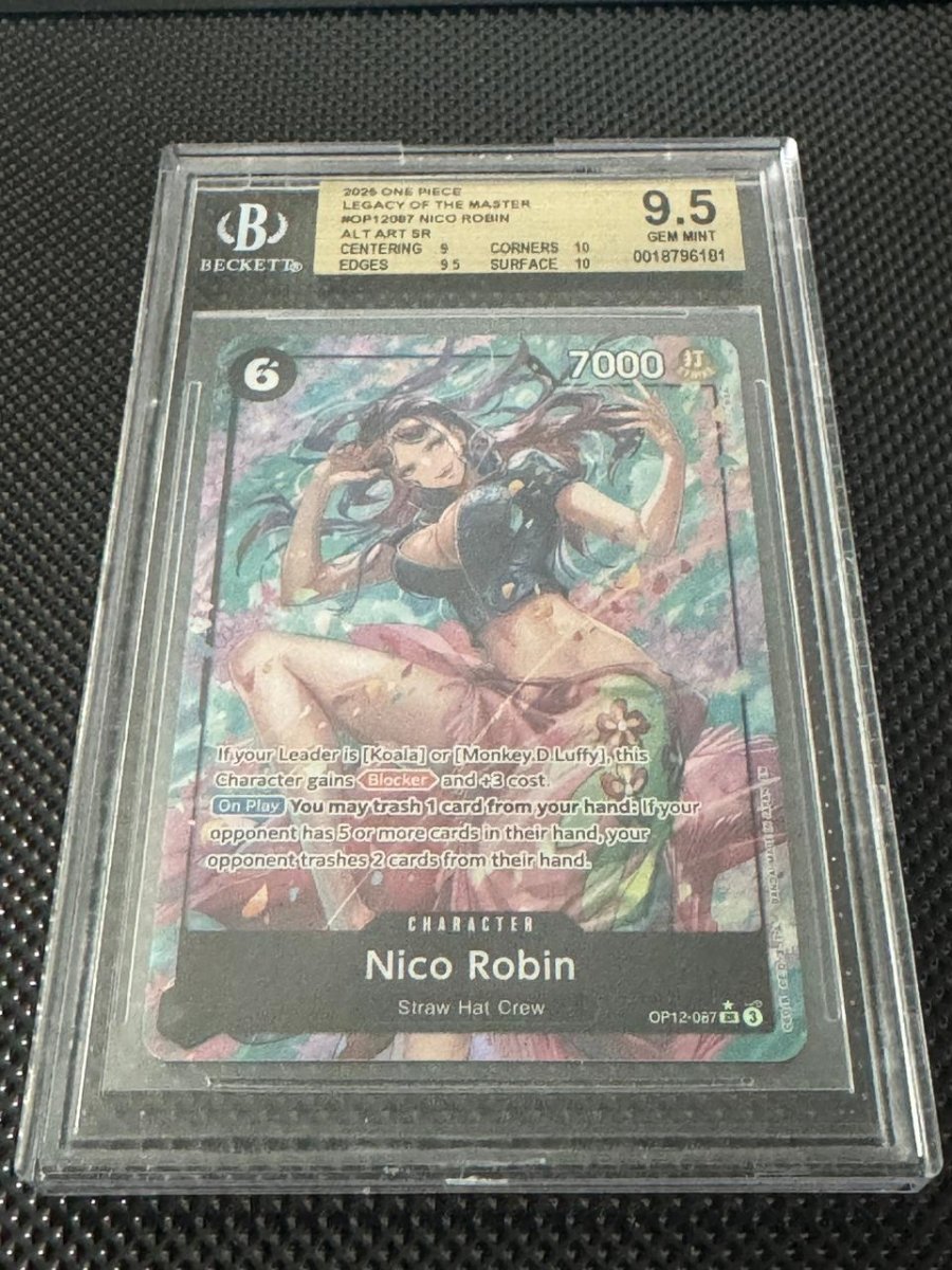 BGS 9.5 GEM MINT - Nico Robin ALT ART SR - Legacy of the Master - OP12 - 087 by TBD TCG on MYNTED