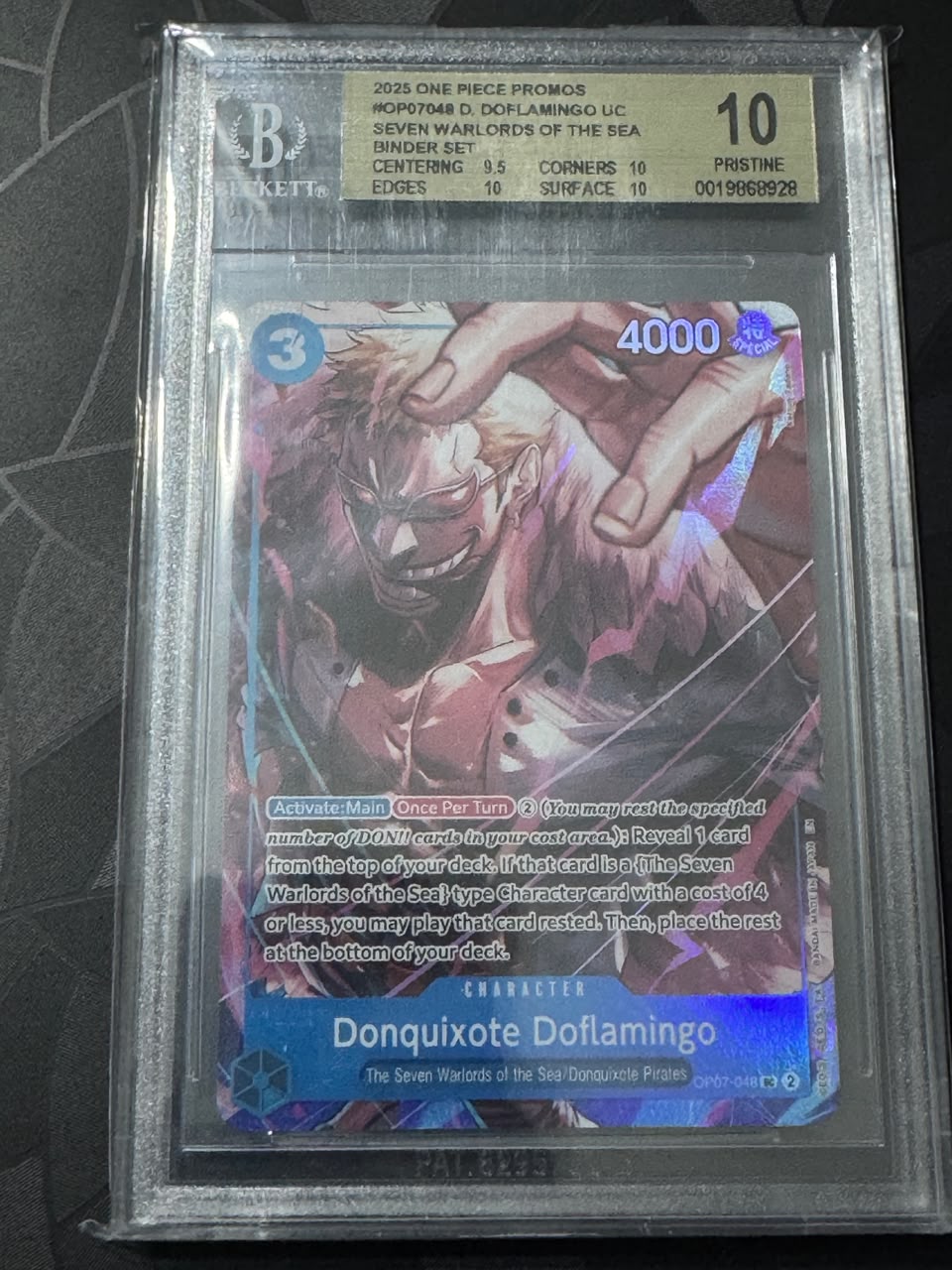 BGS 10 PRISTINE - Donquixote Doflamingo - Seven Warlords Binder Set - OP07-048