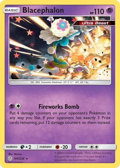 Blacephalon (Holofoil) Cosmic Eclipse Holo Rare 104/236 by PokeSource on MYNTED