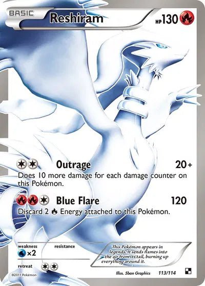 Black and White Reshiram 113 - LP by PlayVault on MYNTED