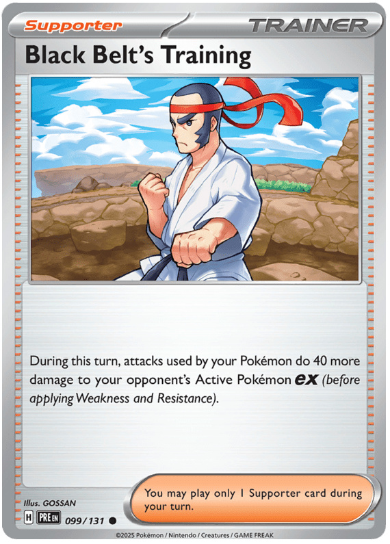 Black Belt's Training 099/131 Common | Scarlet & Violet – Prismatic Evolutions by Worth the XP on MYNTED