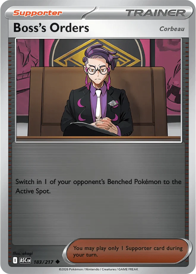 Boss's Orders [Corbeau] Ascended Heroes Uncommon • 183/217 Reverse Holofoil by Shark Pop Culture on MYNTED