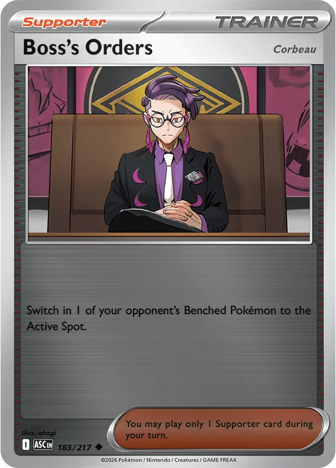 Boss's Orders [Corbeau] Ascended Heroes Uncommon • 183/217 Reverse Holofoil by Shark Pop Culture on MYNTED