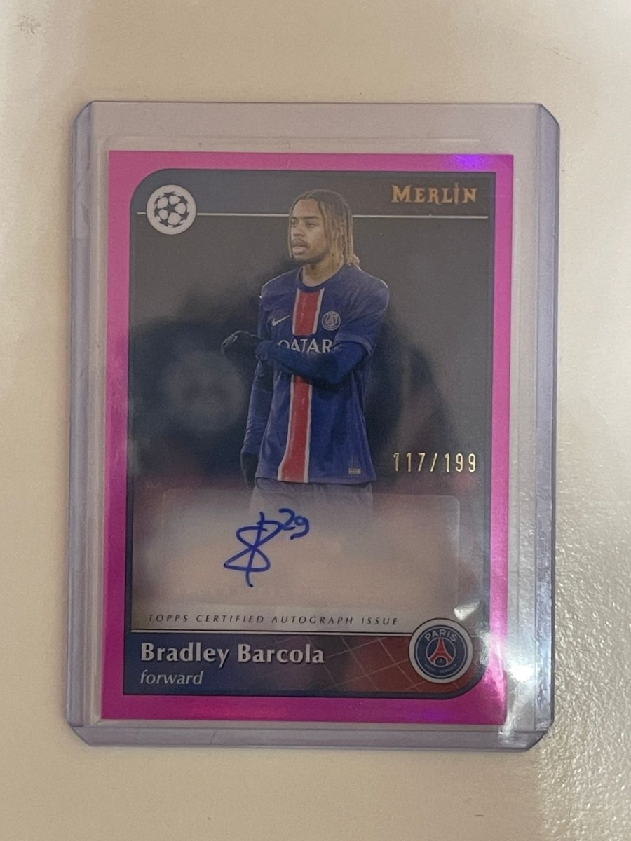 Bradley Barcola - 2024 - 25 Topps Merlin UCC Auto Pink Refractor /199 by Card Market Ahuy on MYNTED