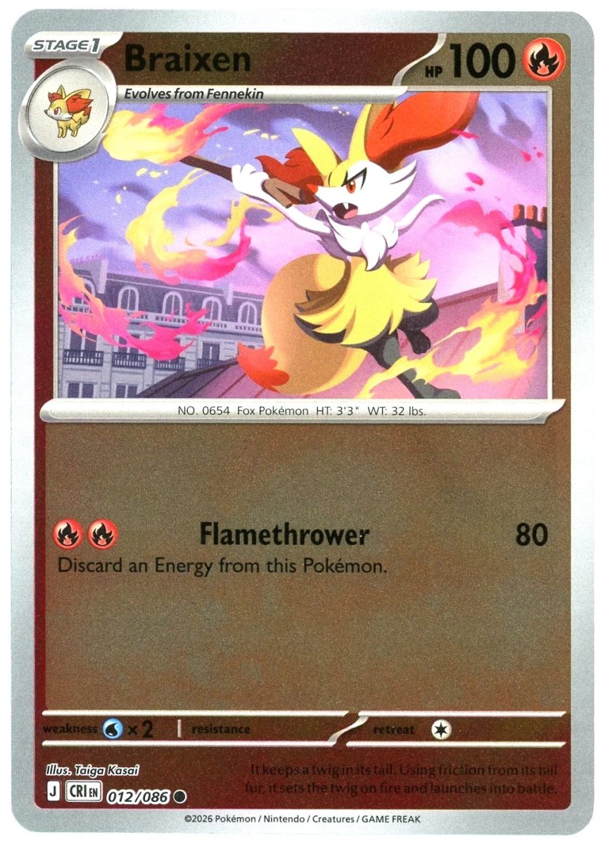 Braixen - 012/086 (Reverse Holo) - Chaos Rising (CRI) ME04 by SAFAQATI on MYNTED