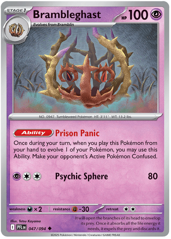 Brambleghast 047/094 Uncommon | Mega Evolution – Phantasmal Flames by Worth the XP on MYNTED