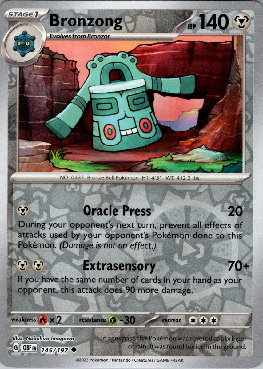 Bronzong [Reverse Holo] 145 Pokemon Obsidian Flames by Moe‘s Vault on MYNTED