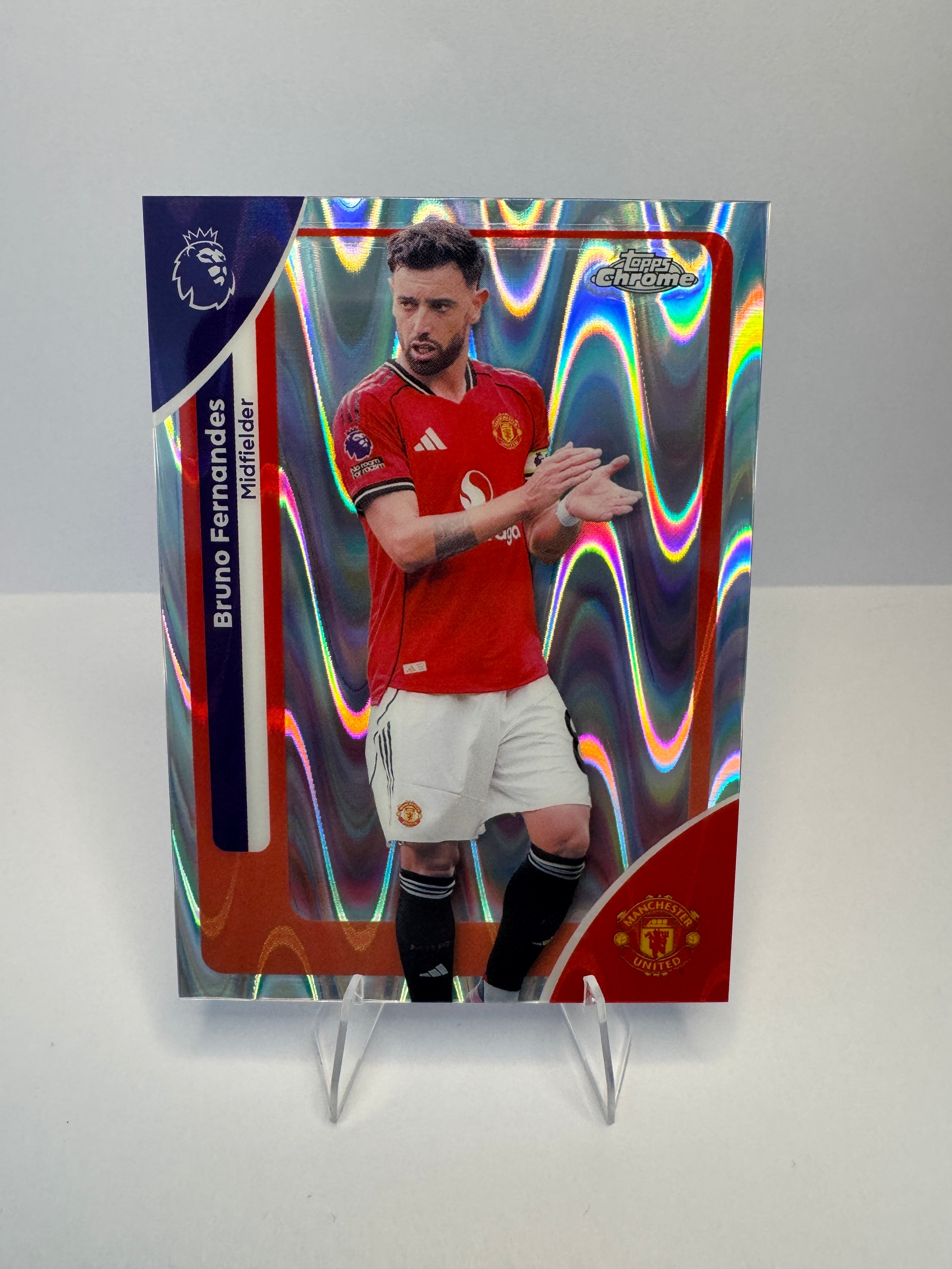 Bruno Fernandes #135 Refractor — 2026 Topps Chrome Premier League — Manchester United
