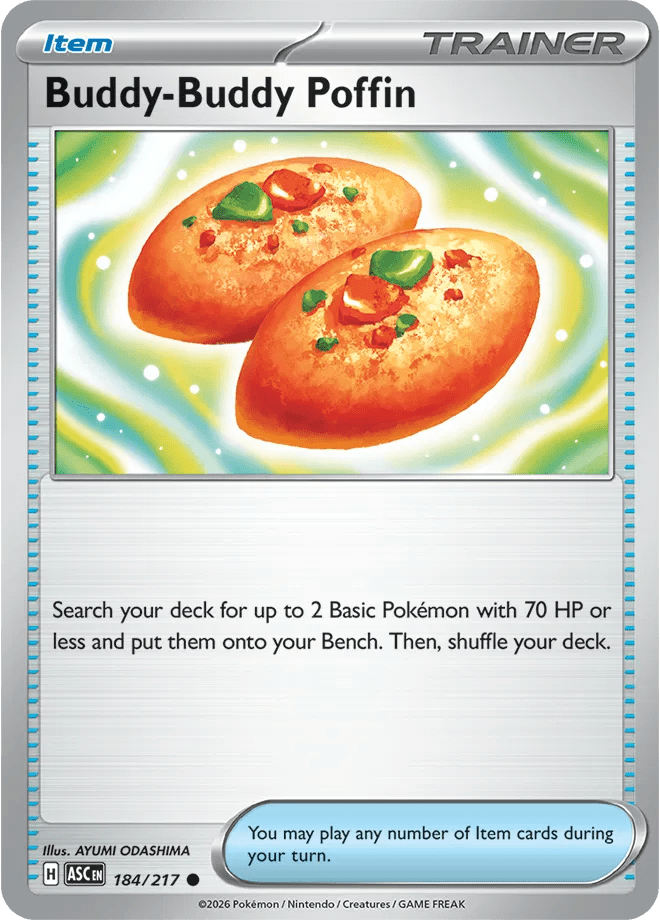 Buddy-Buddy Poffin 184/217 · Reverse Holofoil (Ascended Heroes) by PokéPW on MYNTED