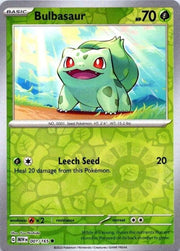 Bulbasaur SV: 151 Common • 001/165 Reverse Holofoil