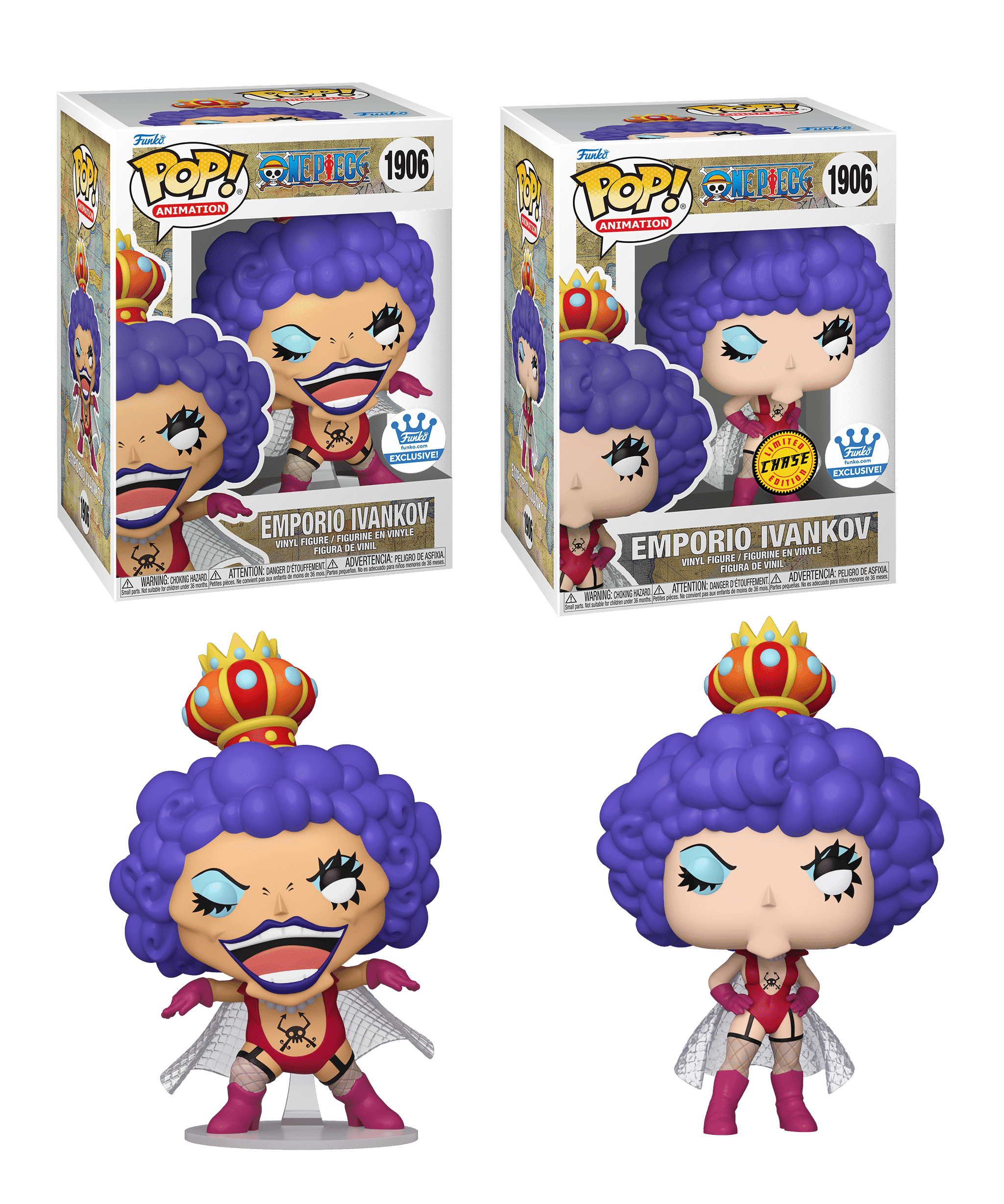Funko POP! Animation: One Piece - Emporio Ivankov #1906 Chase Bundle, Funko Shop Exclusive Sticker