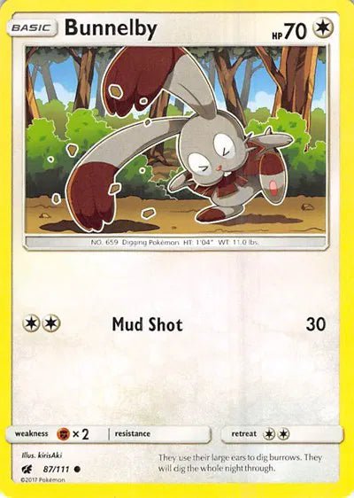 Bunnelby (Reverse Holofoil) Crimson Invasion Common 87/111 by PokeSource on MYNTED