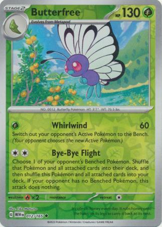 Butterfree SV: 151 Uncommon • 012/165 Reverse Holofoil by Shark Pop Culture on MYNTED