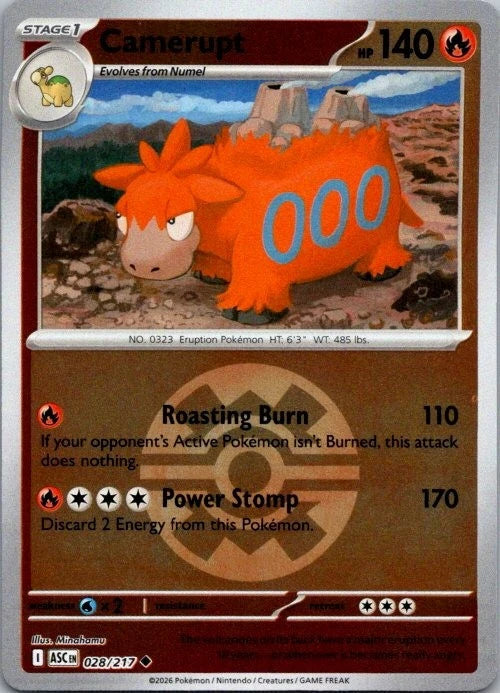 Camerupt - 028/217 (Quick Ball) - ME: Ascended Heroes (ASC) by SAFAQATI on MYNTED