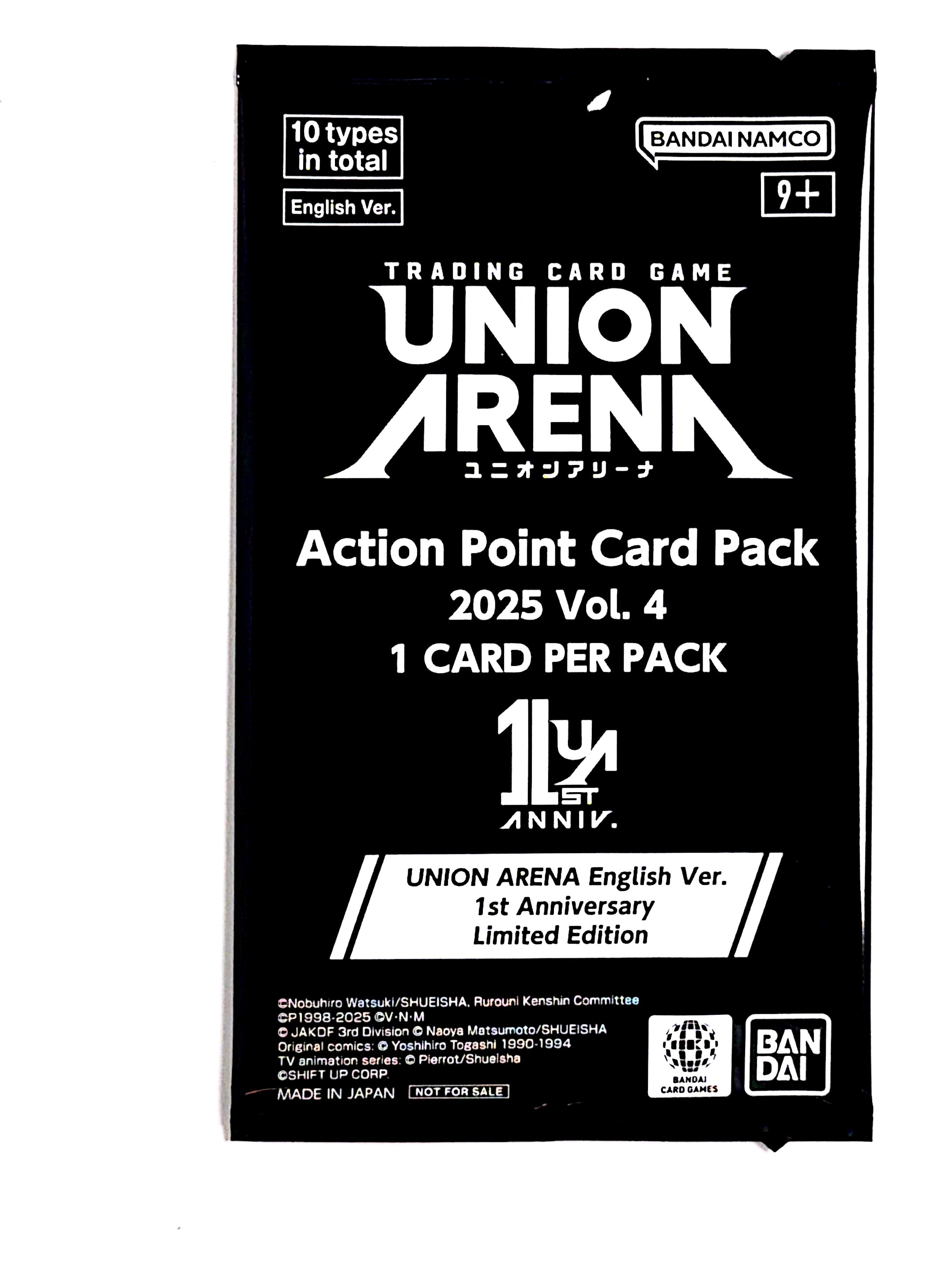 Union Arena - Action Point Card Pack 2025 Vol. 4 - 1st Anniversary Set - Union Arena Promotion Cards (UEPR)