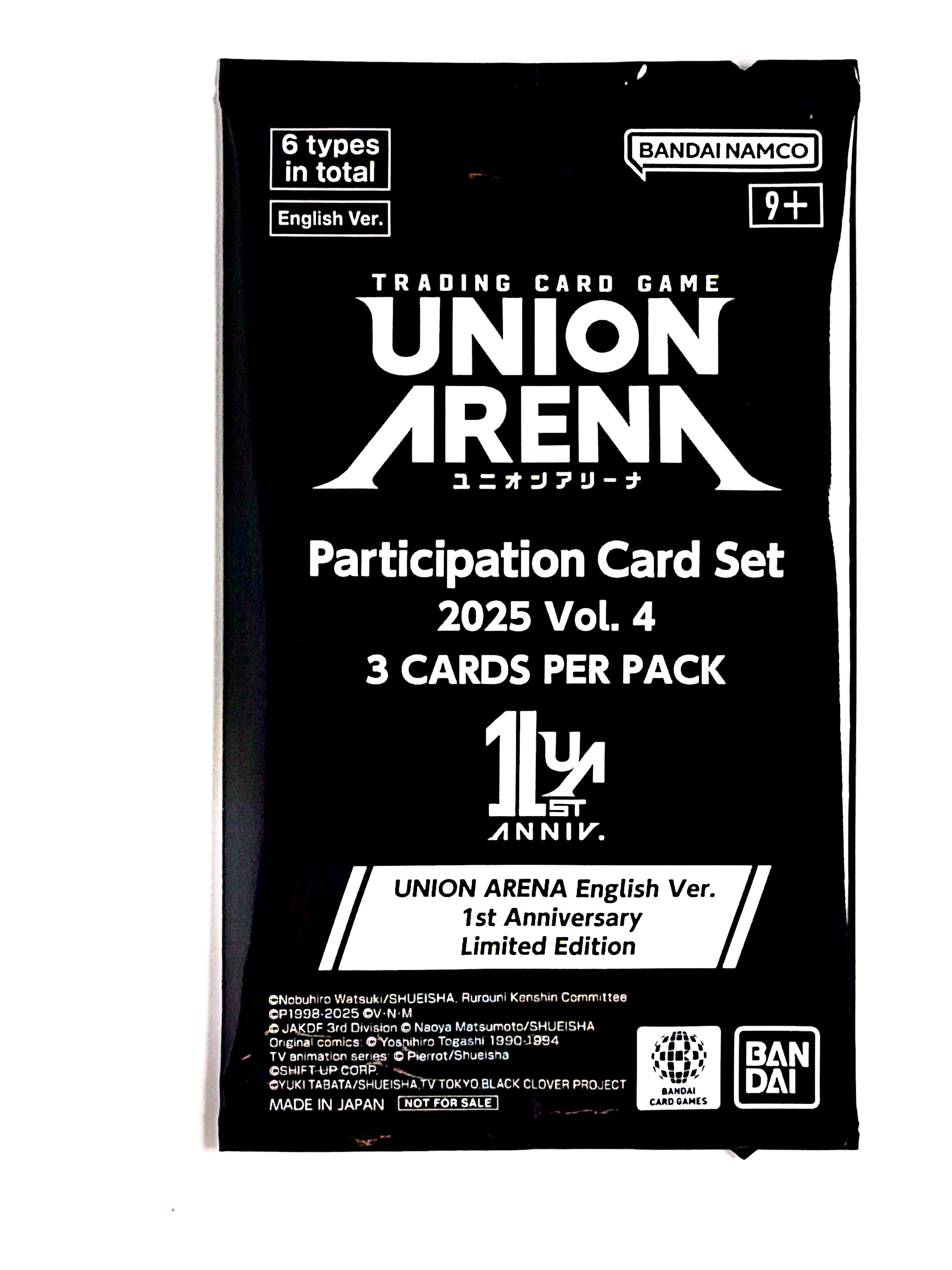 Union Arena - Participation Card Set Pack 2025 Vol. 4 - 1st Anniversary Set - Union Arena Promotion Cards (UEPR)
