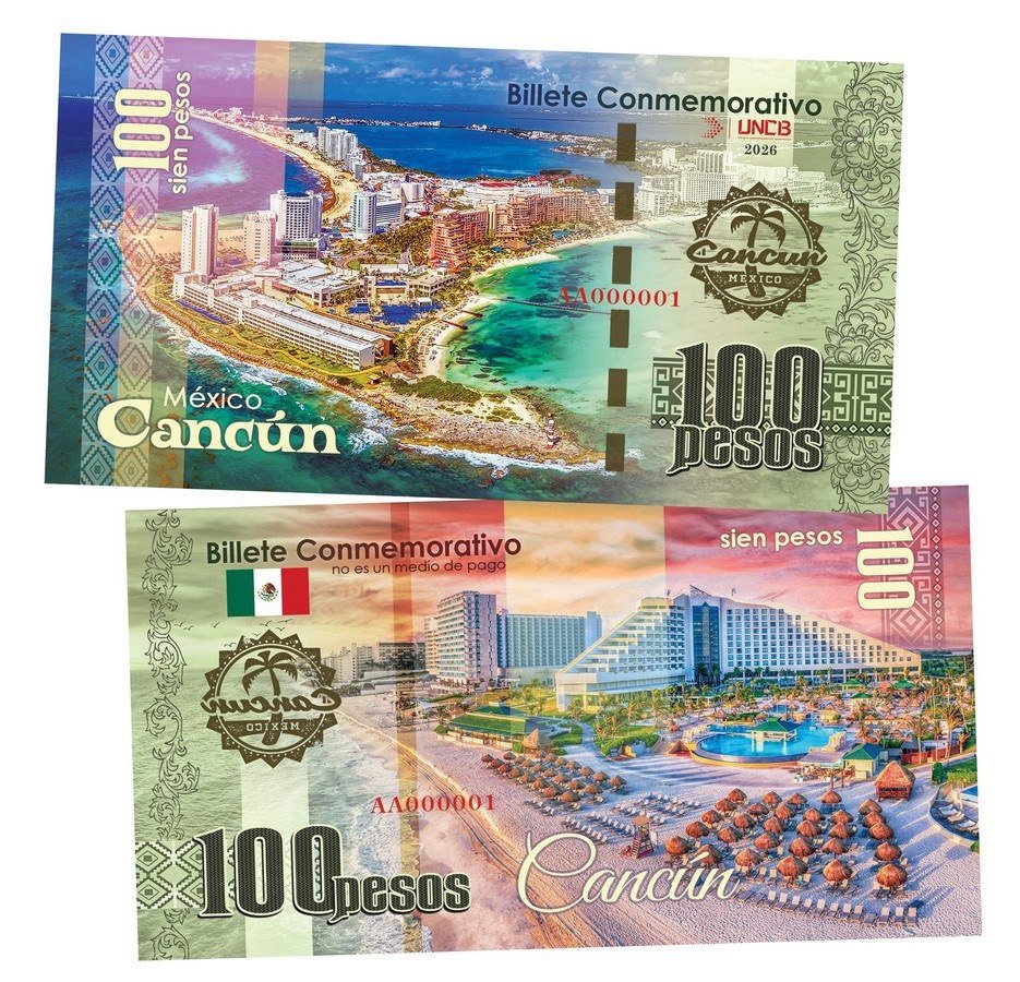 Cancun - 100 Pesos UNCB banknote by UNCB on MYNTED