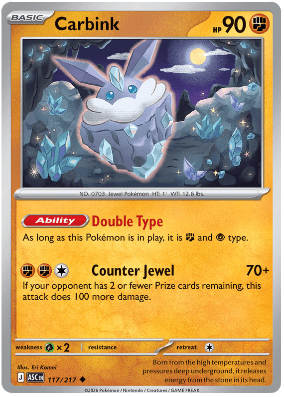 Carbink 117/217 Uncommon | Mega Evolution – Ascended Heroes by Worth the XP on MYNTED
