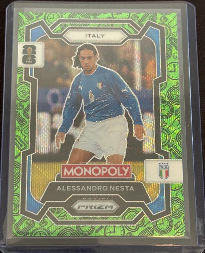 2026 Panini Prizm Monopoly FIFA World Cup Alessandro Nesta #34 Green Wave