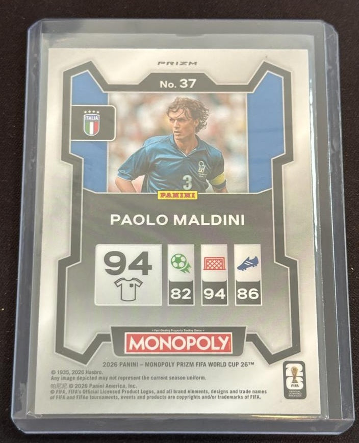 2026 Panini Prizm Monopoly FIFA World Cup Paolo Maldini #37 Green Wave