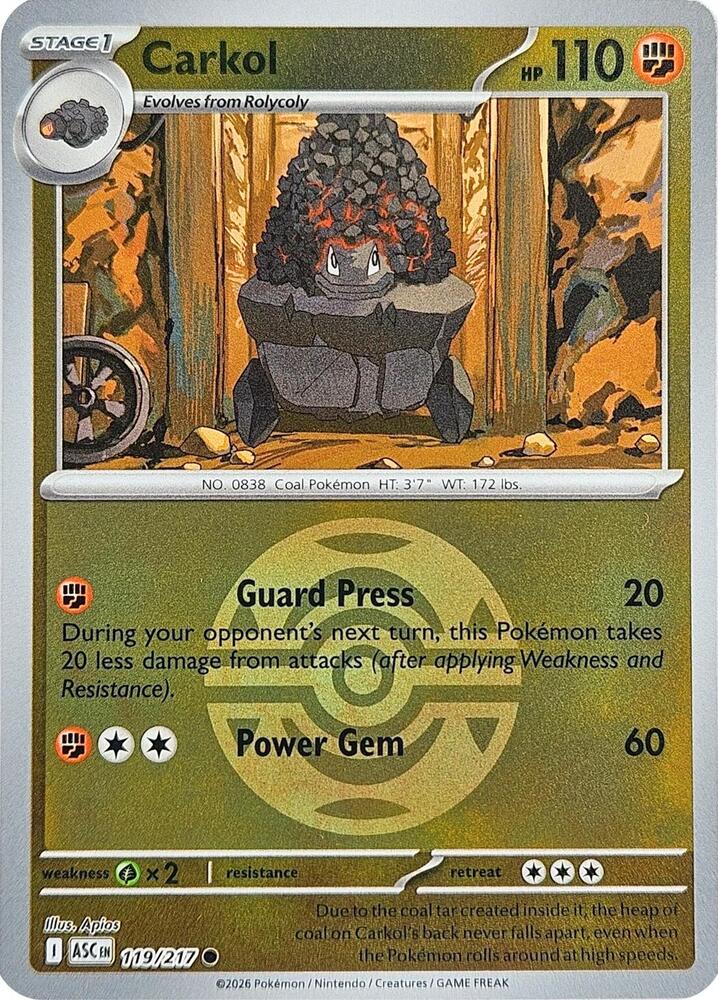 Carkol 119/217 - Ascended Heroes - Dusk Ball Pattern by Light Collectibles on MYNTED