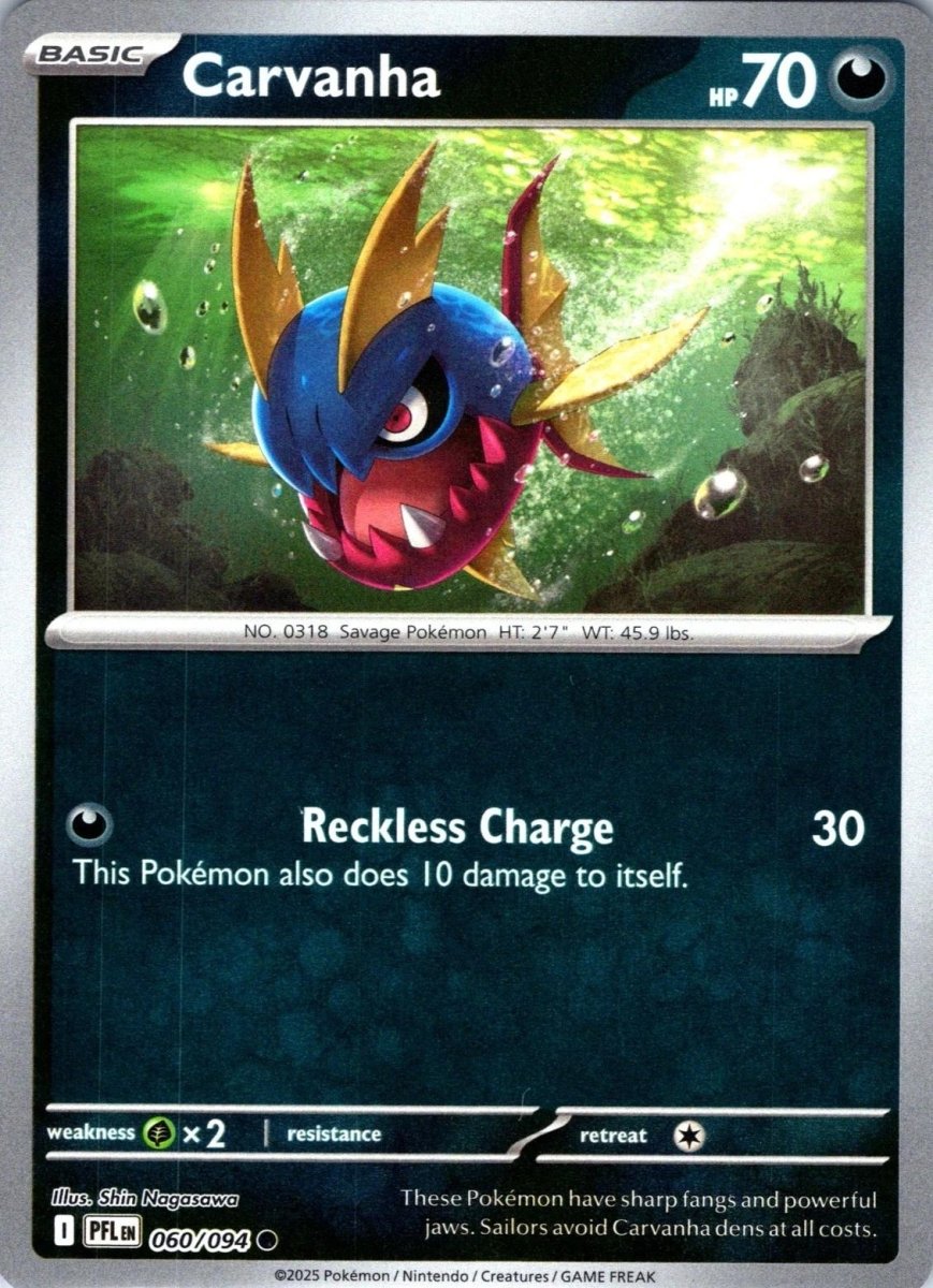 Carvanha [Reverse Holo] 60 Pokemon Phantasmal Flames by Moe‘s Vault on MYNTED