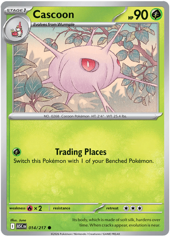 Cascoon 014/217 Common | Mega Evolution – Ascended Heroes by Worth the XP on MYNTED