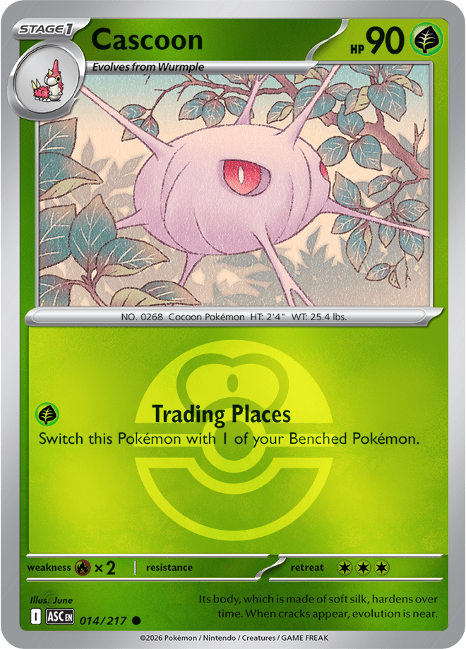 Cascoon (Love Ball) 014/217 Reverse Holo | Mega Evolution – Ascended Heroes by Worth the XP on MYNTED