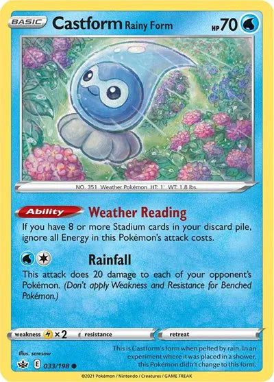 Castform Rainy Form - 033/198 - Reverse Holofoil