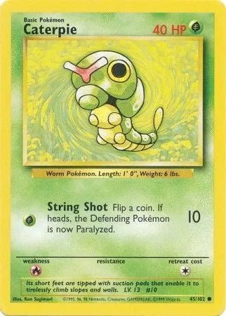 Caterpie - 45/102 - Base Set (Unlimited) by The Archive Stop on MYNTED