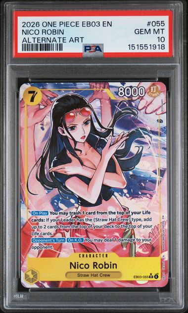 PSA 10 GEM MINT - Nico Robin Altenate Art - EB03-055