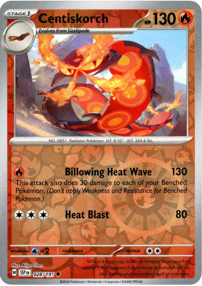 Centiskorch [Reverse Holo] 28 Pokemon Surging Sparks by Moe‘s Vault on MYNTED
