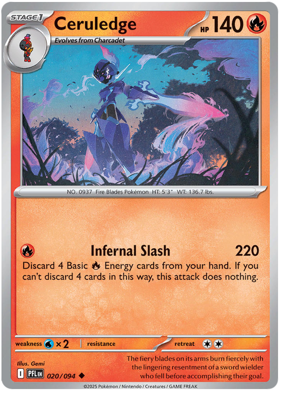 Ceruledge 020/094 Uncommon | Mega Evolution – Phantasmal Flames by Worth the XP on MYNTED