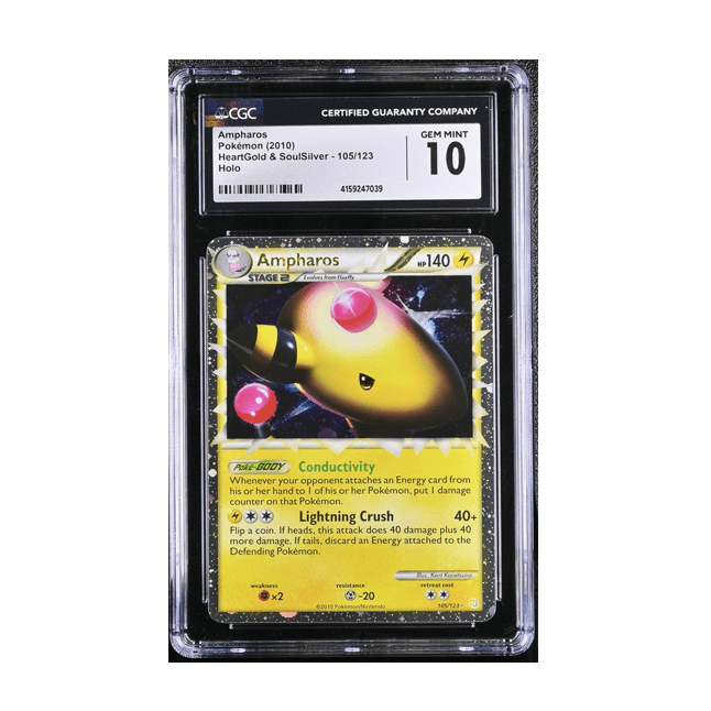 CGC 10 | Ampharos Holo 105 by Dusk TCG on MYNTED