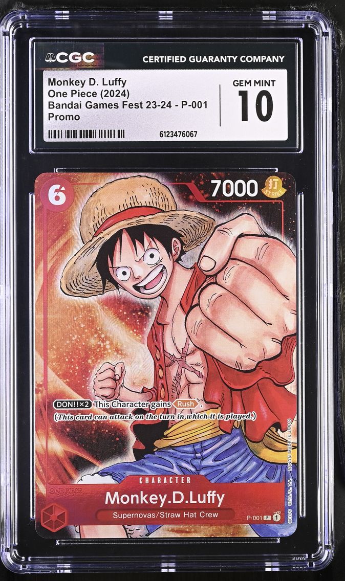 CGC 10 - One Piece - Monkey D Luffy - P-001 - Bandai Games Fest 23-24 by TCGDON on MYNTED