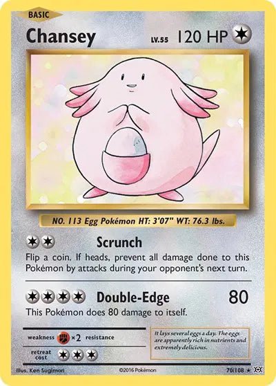 Chansey (Holofoil) Evolutions Holo Rare 70/108 by PokeSource on MYNTED