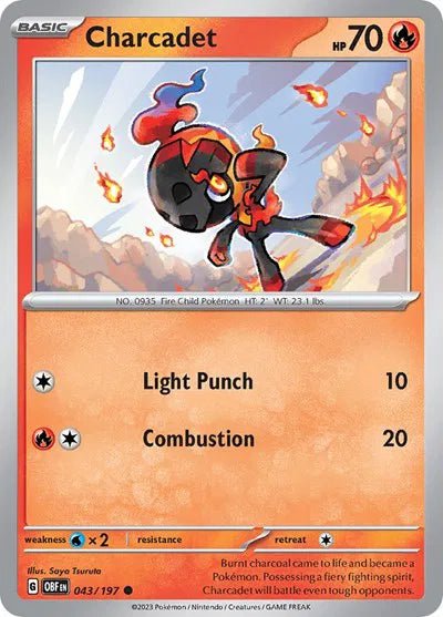 Charcadet 043/197 · Reverse Holofoil (Obsidian Flames) by Devastation Collectibles on MYNTED