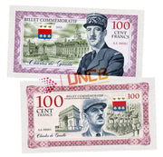 Charles de Gaulle 100 Cent Francs UNCB banknote by UNCB on MYNTED