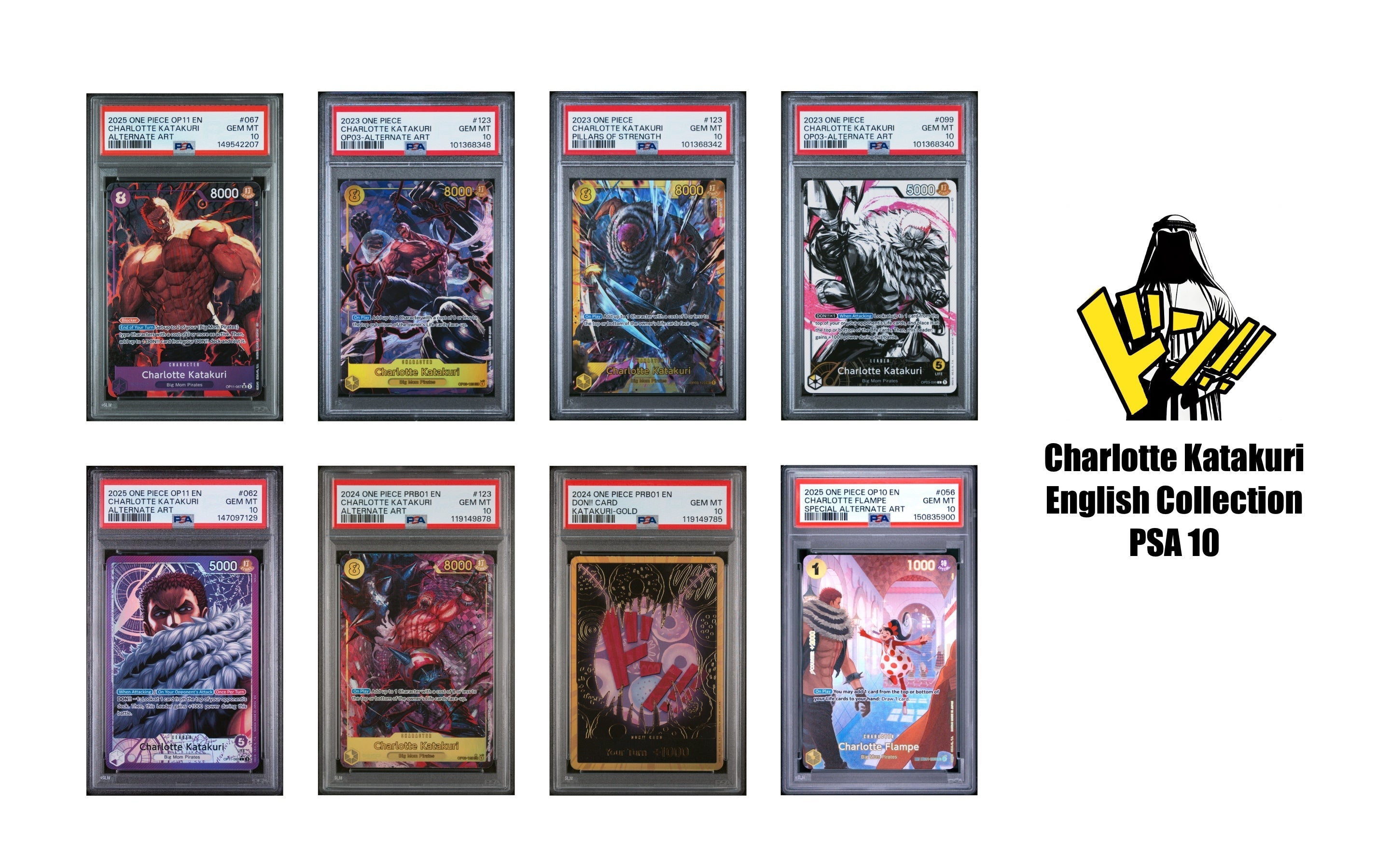 PSA 10 - Charlotte Katakuri - English Collection (8 slabs bundle)