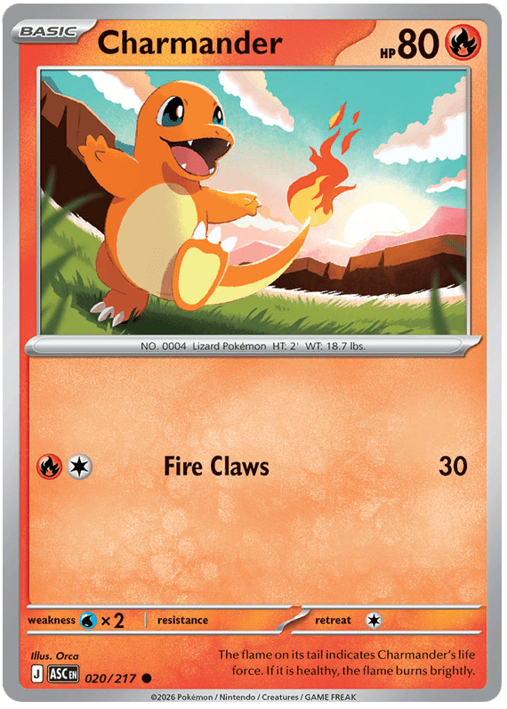 Charmander 020/217 Common | Mega Evolution – Ascended Heroes by Worth the XP on MYNTED