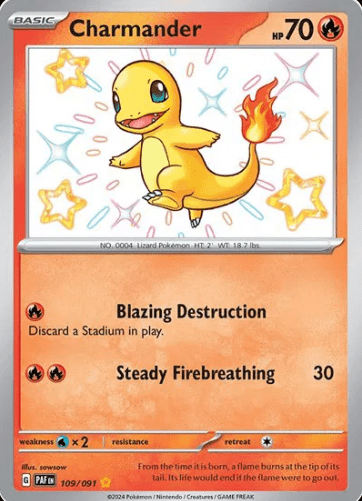 Charmander 109/091 Shiny Rare - Paldean Fates by shad0wknightTCG on MYNTED
