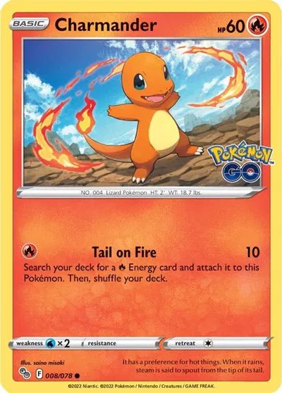 Charmander Charmeleon Charizard Pokemon Go Rare • 008 - 010/078 by Marnie’s TCG on MYNTED