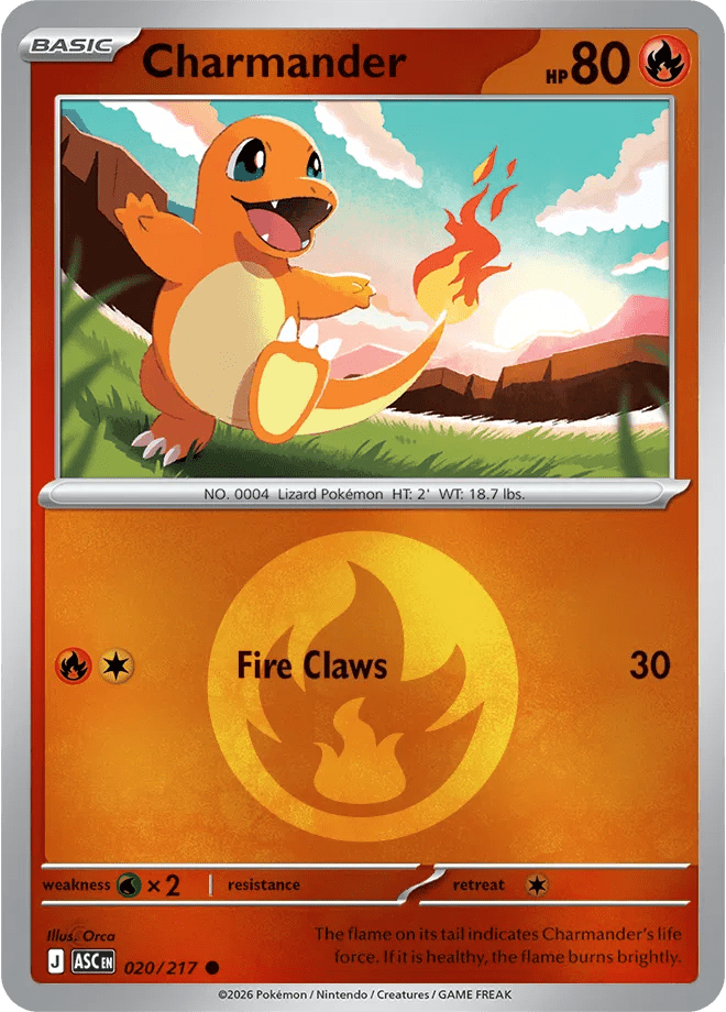 Charmander (Energy Symbol Pattern) Ascended Heroes Common 020/217 by PokeMagic on MYNTED