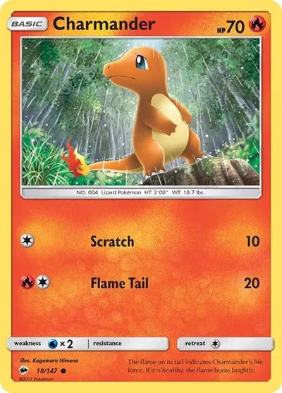 Charmander (Reverse Holofoil) Burning Shadows Common 18/147 by PokeSource on MYNTED