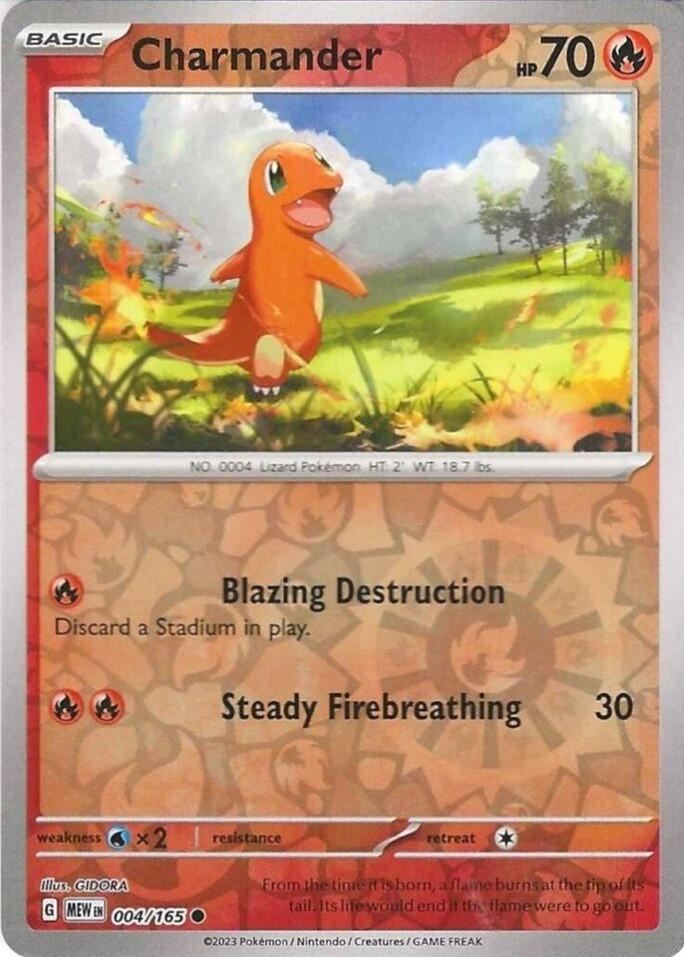 Charmander SV: 151 Common • 004/165 Reverse Holofoil by Shark Pop Culture on MYNTED