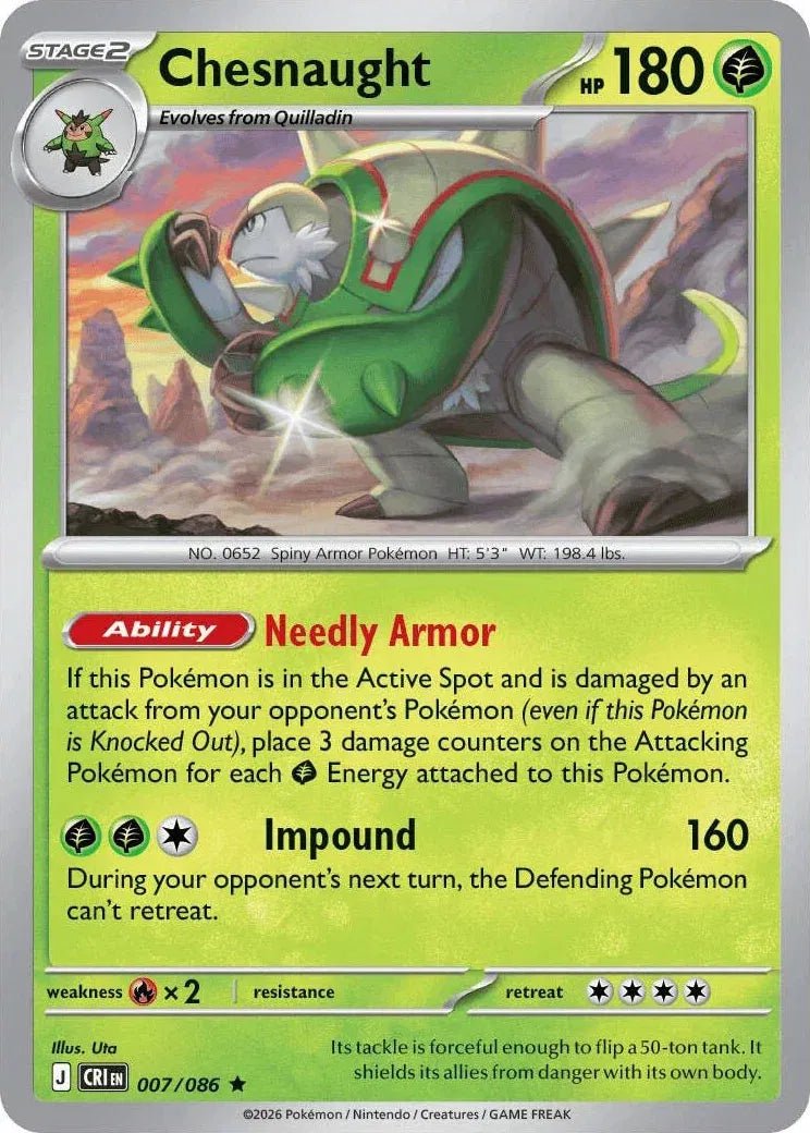 Chesnaught 007/086 · Reverse Holofoil (Chaos Rising) by Meeho Collectz on MYNTED