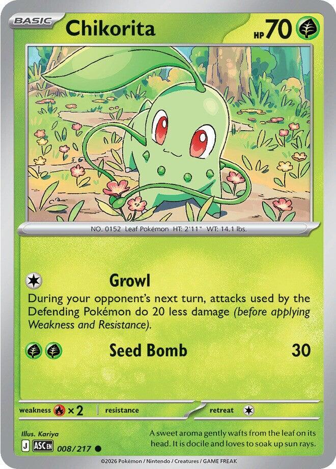 Chikorita 008/217 - Ascended Heroes - Energy Symbol Pattern by Light Collectibles on MYNTED