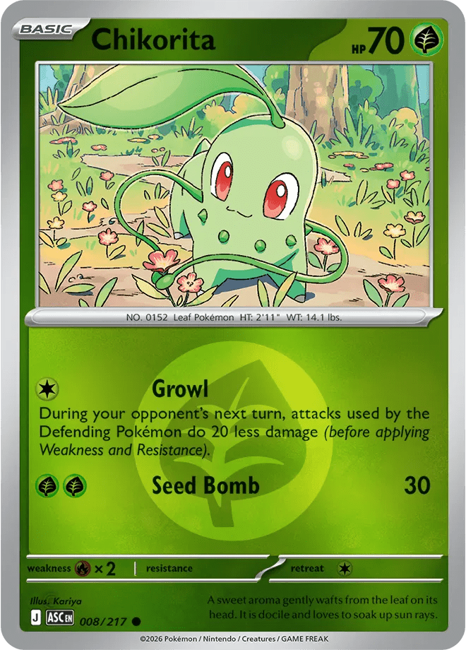 Chikorita - 008/217 - Reverse Holofoil (Energy Symbol Pattern) by The Archive Stop on MYNTED