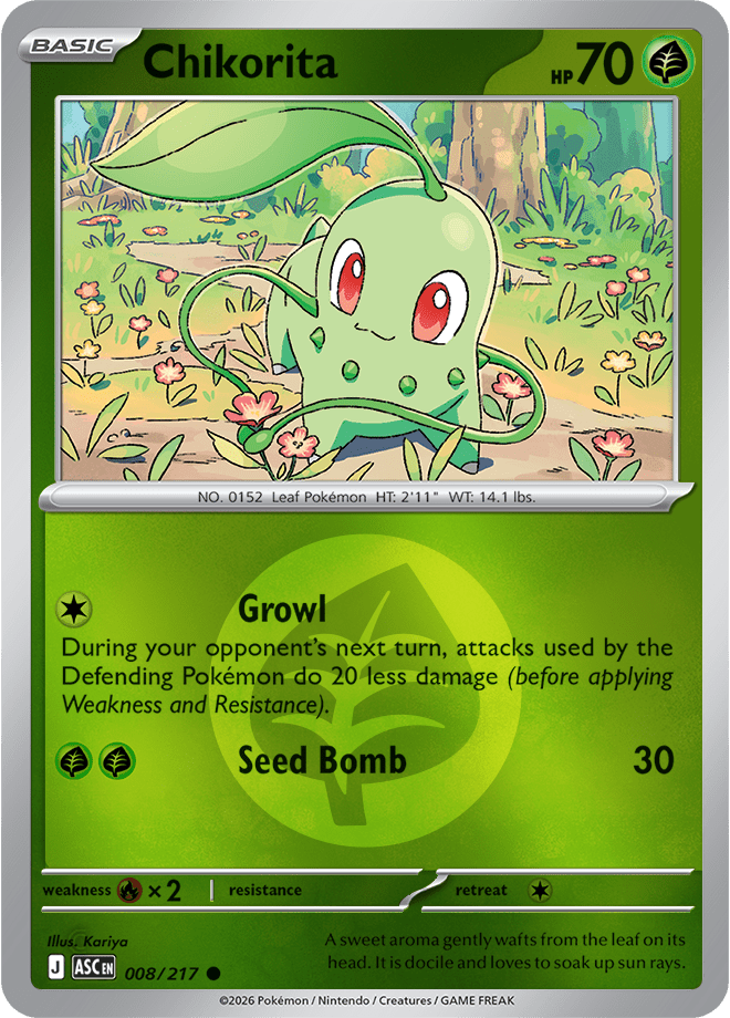 Chikorita (Energy Symbol Pattern) 008/217 Reverse Holo | Mega Evolution – Ascended Heroes by Worth the XP on MYNTED