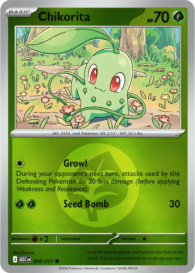 Chikorita (Energy Symbol Pattern) Ascended Heroes Common 008/217 by Shark Pop Culture on MYNTED